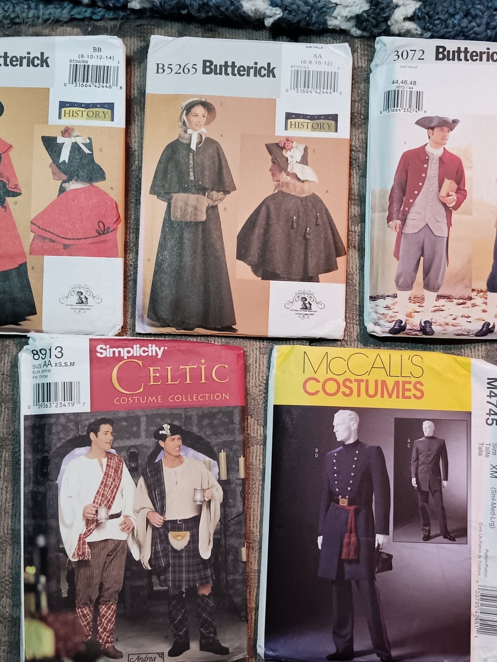 Simplicity Celtic Costume Collection in Red, White, Black